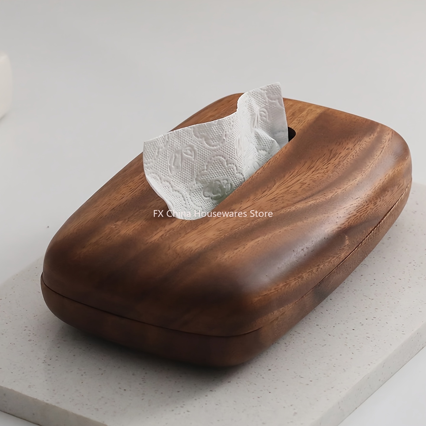 Walnoot houten tissuebox houde - Agar Tissue Culture recensie en prijs